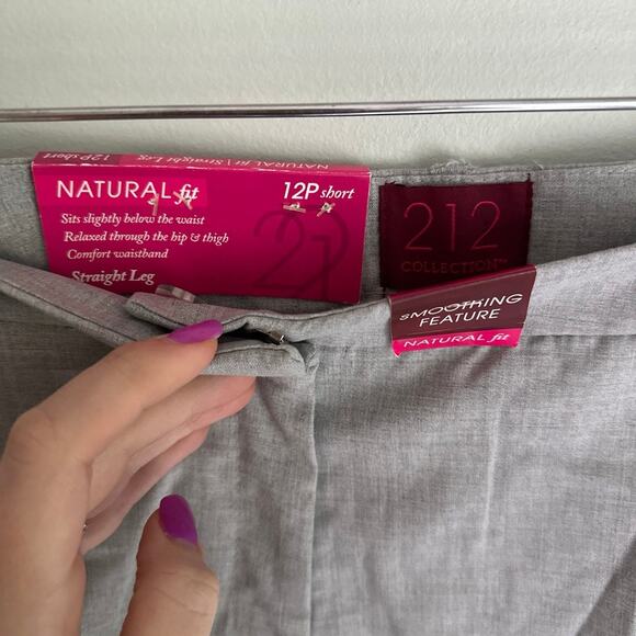 212 collection size 12P short Natural Fit gray trouser dress pants, NWT - Picture 2 of 7